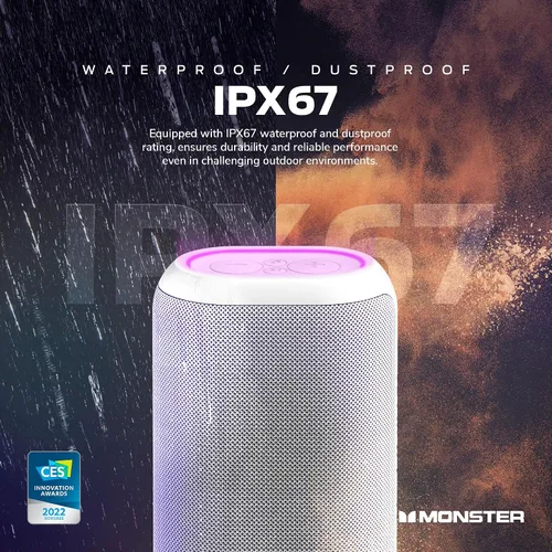 Miniatura 3 de Monster DNA Max - Altavoz Bluetooth portátil, altavoz portátil con sonido de 360 graves y almohadilla de carga inalámbrica certificada Qi de 10 W