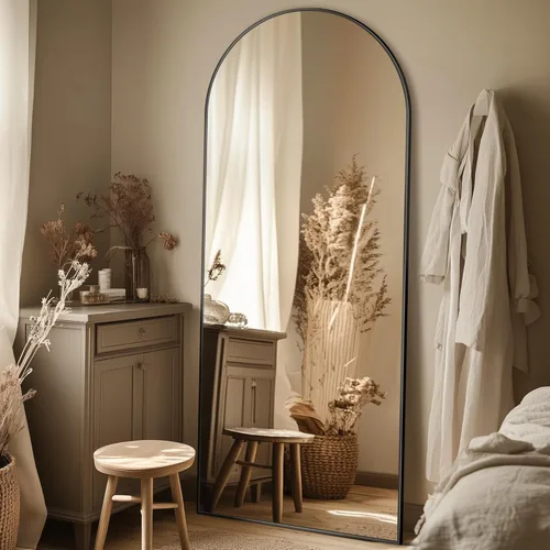 Miniatura 18 de Espejo de longitud completa, espejo arqueado grande de 76"x34", espejos de pie grandes, espejos altos para cuerpo, espejo de piso para dormitorio