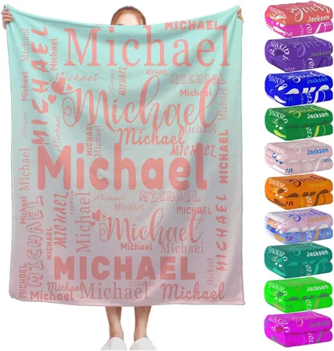 Miniatura 21 de Manta personalizada con nombre para niños, niñas, niños, adultos, hombres y mujeres, mantas personalizadas con nombre, regalos personalizados