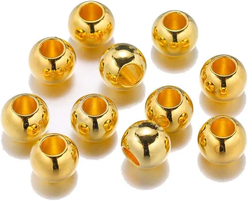 100 cuentas de agujero grande de color oro rosa, espaciador de color oro rosa, cuentas sueltas para hacer joyas, bricolaje, cadena de serpiente,