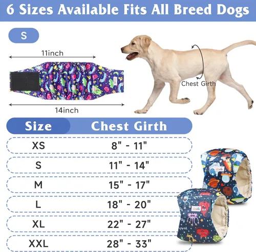 Miniatura 5 de Pañales para perros machos, bandas para el vientre para perros machos, alta absorción, extra pequeñas, para perritos y cachorros en incontinencia
