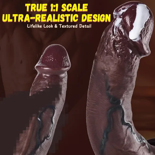 Miniatura 2 de Consolador sexual realista de silicona, consolador realista de doble densidad de 8 pulgadas con ventosa fuerte, juguete sexual para adultos
