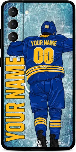 Miniatura 33 de Funda personalizada de hockey sobre hielo con nombre y número para Samsung Galaxy S22 S23 S21+ S20 Ultre S21 FE S10 S8 S9 Plus, silicona líquida