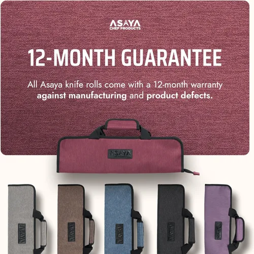 Miniatura 6 de Bolsa enrollable para cuchillos de chef Asaya - 12 bolsillos para cuchillos y utensilios de cocina - Nylon ligero, duradero y resistente a manchas
