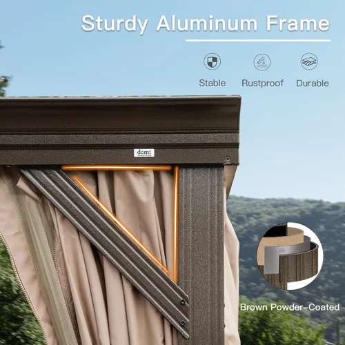 Miniatura 60 de Domi - Solárium de pared montado de 10 x 14 pies, solárium de pared con techo inclinado de policarbonato de aluminio, casa de pantalla de PC