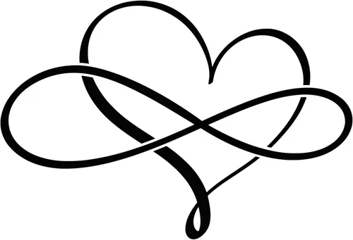 Vinilo adhesivo para pared, diseño de símbolo de corazón de infinito, decoración grande (2960ig), color negro