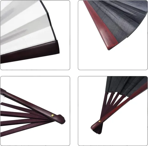 Miniatura 6 de Honbay 2 ventiladores plegables grandes chinos de Tai Chi, ventiladores de mano de Kung Fu para decoración de festivales de baile, regalo