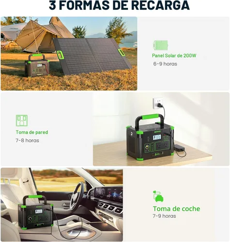 Miniatura 7 de EBL Estación de energía portátil de 1000 W, generador solar de 999 Wh, batería de reserva de carga rápida con carga inalámbrica de 10 W y múltiples