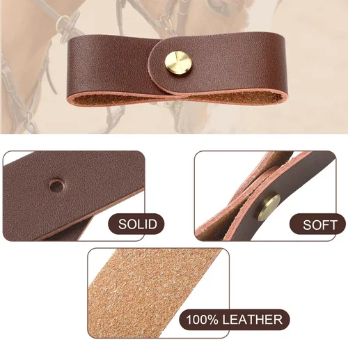 Miniatura 3 de Chunful 6 correas de repuesto para caballo, correa de repuesto para caballo, correa de cuero de caballo, correa de repuesto de cuero para caballo