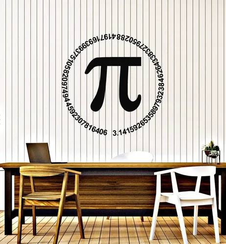 Vinilo adhesivo de pared Pi Matemáticas Número Matemáticas Amantes de la Escuela Pegatinas Mural (g2107) Negro