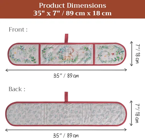 Miniatura 7 de Maison d' Hermine Guantes dobles para horno (7 x 35 pulgadas), 100 % algodón, resistentes al calor, guantes de cocina con lazo para decoración