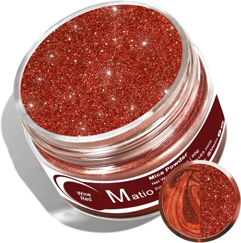 Miniatura 10 de Matio Polvo de Mica Gris para Resina Epoxi, 1.8oz/50g Polvo de Mica de Efecto Nacarado Pigmento de Color Natural para Fabricación de Jabón, Bomba