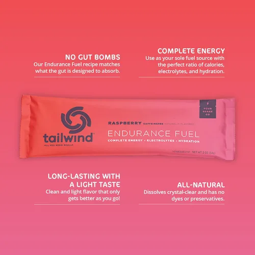 Miniatura 2 de Tailwind Nutrition Endurance Fuel, mezcla de polvo de bebida con cafeína de una sola porción con electrolitos, sin OGM, libre de soja, lácteos