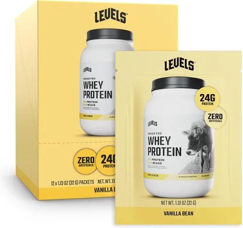 Miniatura 17 de Levels - Polvo de proteína de suero alimentado con pasto, sin artificiales, 24G de proteína, chocolate puro, 5 libras