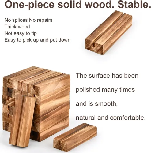 Miniatura 3 de FOCCTS 20 soportes de madera para tarjetas de lugar, soportes de números de mesa de madera, soporte de letrero acrílico de madera, decoración