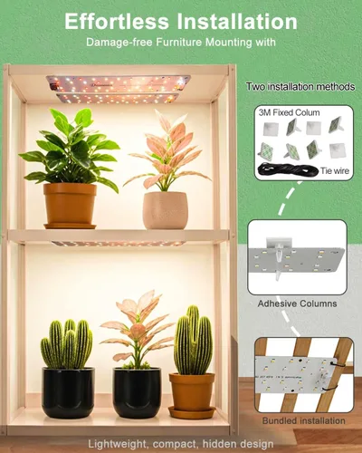 Miniatura 6 de Luces para plantas, espectro completo de 12 W (equivalente a 120 W), panel ultrafino, 84 LED lámpara solar para plantas con interruptor