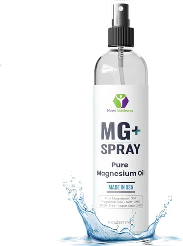 Spray tópico de magnesio para dormir y calambres en las piernas, fabricado en Estados Unidos por Mars Wellness, 8 onzas, aceite de magnesio puro,