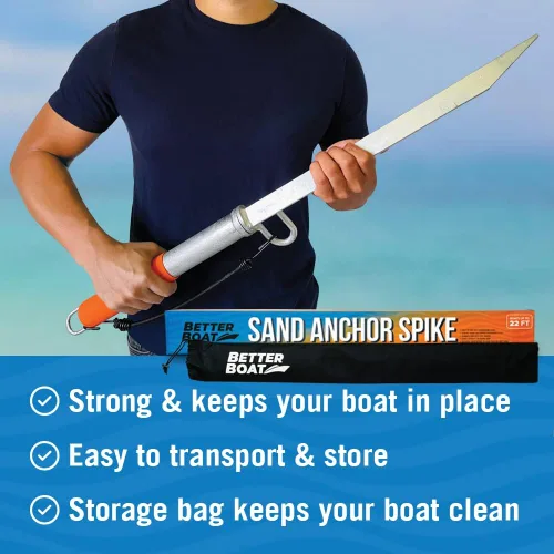 Miniatura 2 de Sand Spike - Poste de anclaje para barcos, motos acuáticas, pontones y kayaks, sistema de poste deslizante grande y pequeño para aguas poco
