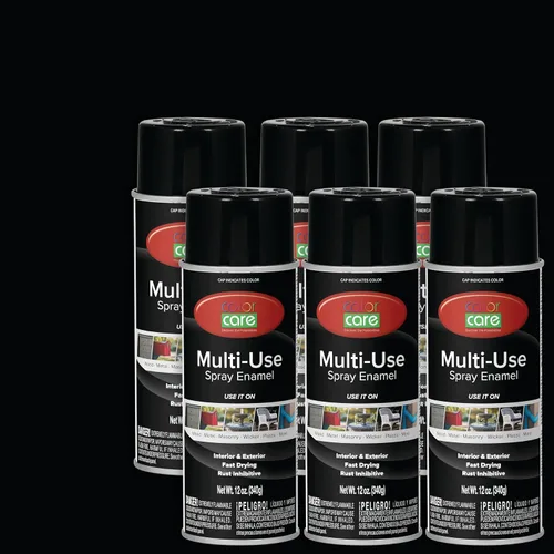 Miniatura 61 de Pintura en aerosol, 12 onzas, paquete de 6 (mezcla de colores cálidos: blanco brillante, rojo rubí, naranja, amarillo, marrón, negro brillante)