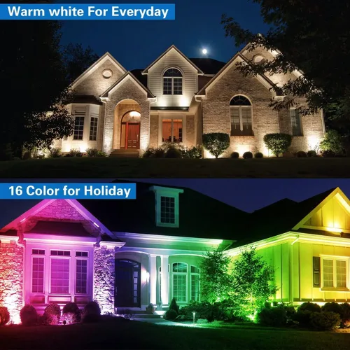 Miniatura 3 de Iluminación de paisaje RGB de 6 W de bajo voltaje, 16 luces de paisaje que cambian de color, foco de color al aire libre de 12V ~ 24V para jardín
