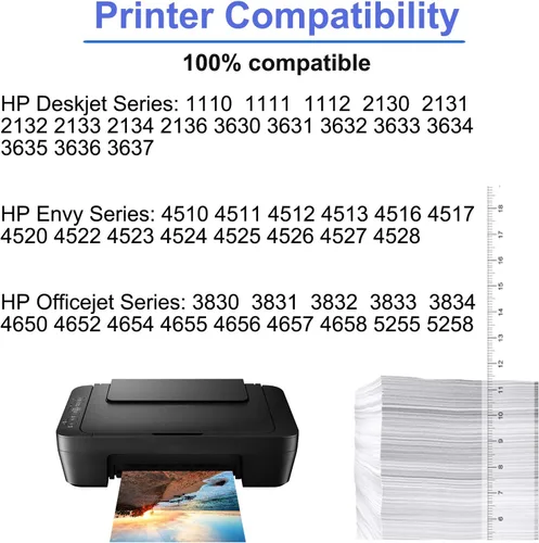 Miniatura 2 de SuperInk Paquete de 2 cartuchos de tinta de alto rendimiento compatibles con HP 63XL 63 XL 63 XL 63 negro, nuevo uso de CHIP con impresora DeskJet