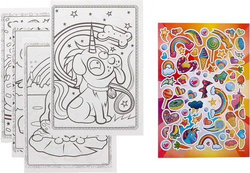 Miniatura 2 de Crayola Uni-Creatures & Cosmic Cats - Juego de libros para colorear - Paquete de 2 (96 páginas), hoja de calcomanías de animales, crayones metálicos