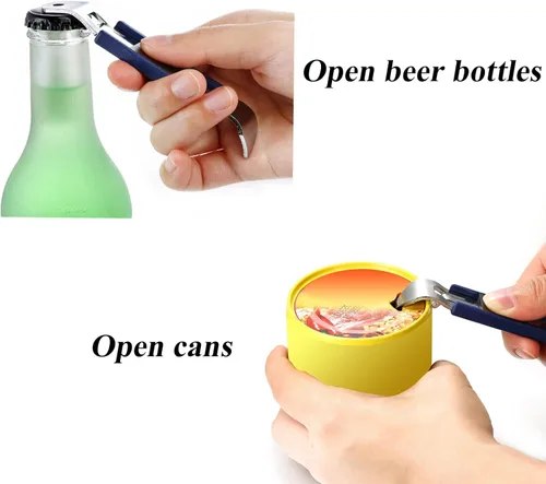 Miniatura 4 de 3 Piezas Abrebotellas Magnéticos Abridor de Latas Abridor de Cerveza Clásico Acero Inoxidable Abrebotellas Pequeño Perforador de Latas con Imán
