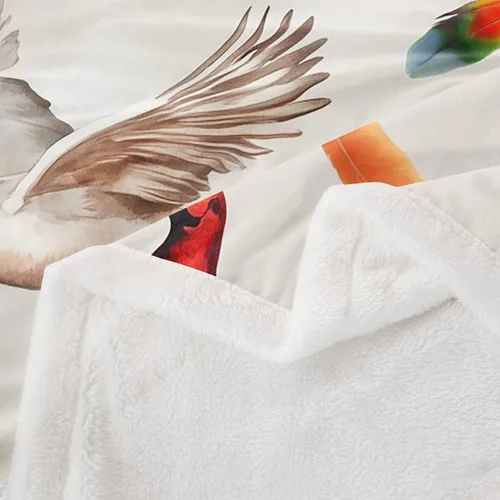 Miniatura 4 de Manta de cama Sherpa con diseño de perro de caza y aves silvestres, manta de franela de forro polar de 40 x 50 pulgadas para sofá, estilo granja