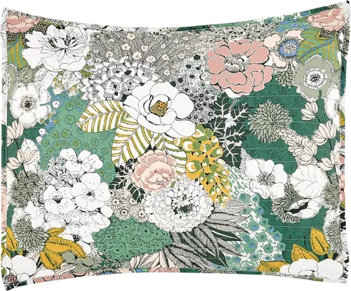 Miniatura 5 de Levtex Home - Juego de edredón Bettina - Edredón individual y una funda estándar - Floral - Verde azulado, azul, verde, malva, crema - Colcha
