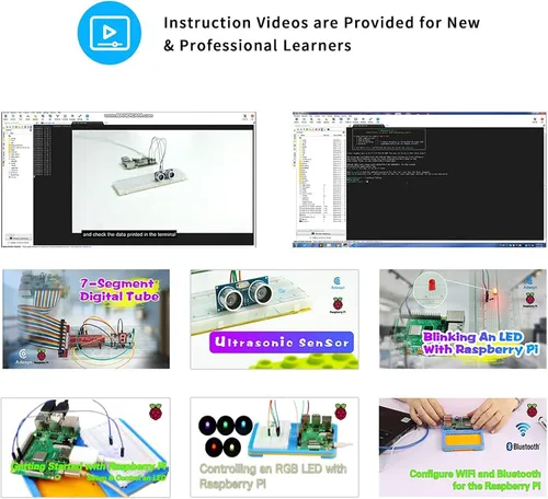 Miniatura 6 de Adeept Kit de inicio actualizado para Raspberry Pi 4 3 B+ B 3B 3B+ 2B, código Python C, 40 proyectos, kit educativo STEM, kit de iniciación integral