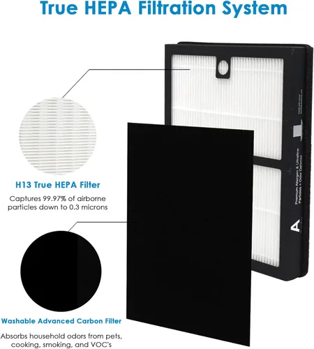 Miniatura 3 de Filtro de repuesto HEPA verdadero tipo A, compatible con Filtrete FAP-C01-A e IDYLIS AC-2119, IAP-10-100, IAPC-40-140, IAP-10-150, Parte #1150096