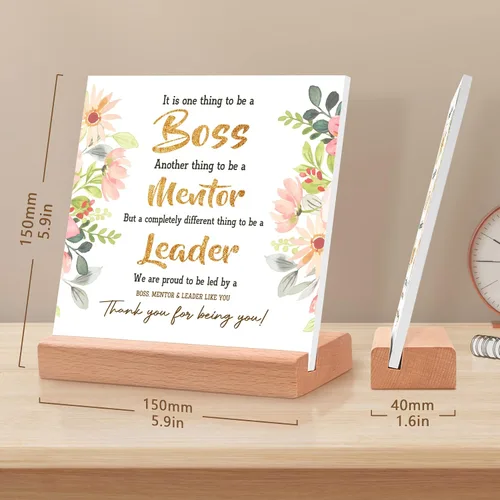 Miniatura 6 de Regalos de jefa para mujer, tarjeta de escritorio de oficina única con palabras cálidas, regalo de cumpleaños, despedida, regalo de agradecimiento