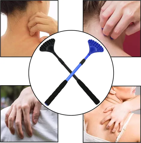 Miniatura 6 de EASACE Paquete de 2 rascadores de espalda para mujeres y hombres extensibles con fuerte cabeza de masaje ABS, rascador de cuerpo de 21 pulgadas