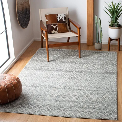 Miniatura 9 de SAFAVIEH Madison Collection - Alfombra decorativa de 2 x 3 pies, color marfil y carbón, diseño marroquí bohemio envejecido, no desprende pelusa