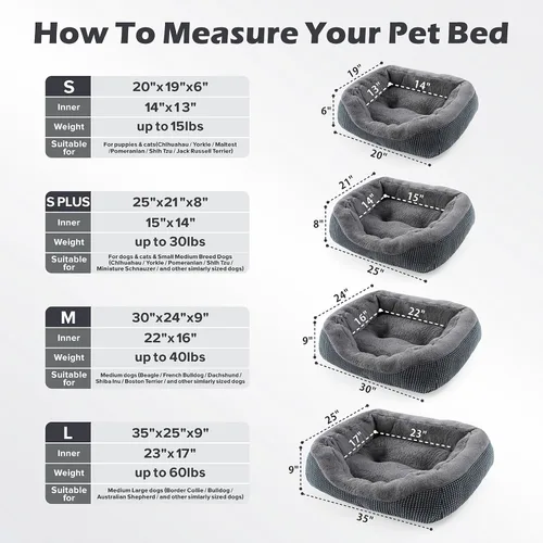 Miniatura 5 de Invenho - Camas para perros pequeños y medianos lavables, ortopédicas, calmantes, autocalentamiento, suaves, duraderas, con fondo antideslizante