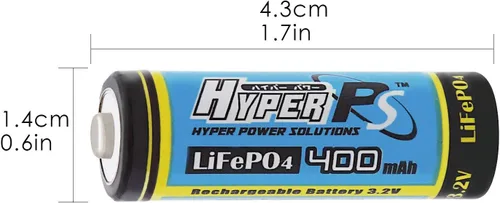 Miniatura 4 de (4-Pack) HyperPS 3.2V LiFePo4 14430 (14 x 43mm) 400mAh Rechargeable Battery for Solar Panel Light, Tooth Brush, Shaver, Flashlight