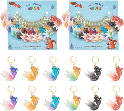 Miniatura 21 de NBEADS 2 Piezas 2 Estilos Cadenas Contador de Filas con Dijes de Abejas, Marcadores de Puntos con Números 0~9 Cuentas Acrílicas Dijes Marcadores