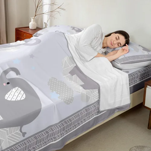 Miniatura 2 de Lindo juego de sábanas de elefante, tamaño individual, juego de ropa de cama de elefante de dibujos animados para niñas, niños y adolescentes