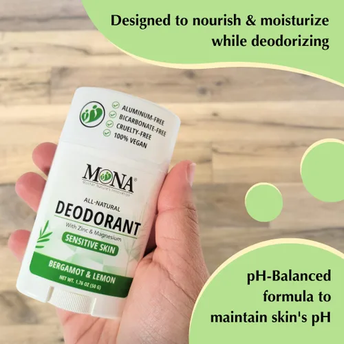 Miniatura 4 de MONA BRANDS - Desodorante natural para mujeres y hombres Para pieles sensibles Sin aluminio ni bicarbonato de sodio (BERGAMOT LIMON 1.76 Oz)
