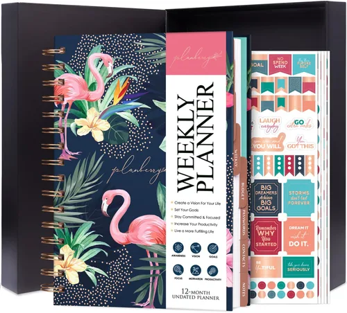Miniatura 15 de PLANBERRY Planificador semanal premium – Organizador de vida sin fecha y planificador de presupuesto – Gestión del tiempo, establecimiento