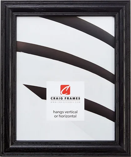 Craig Frames Marco para fotografías, de madera auténtica, de 1.25 a 1.265 pulgadas de ancho, con diferentes acabados., Madera, Negro, 4 x 6