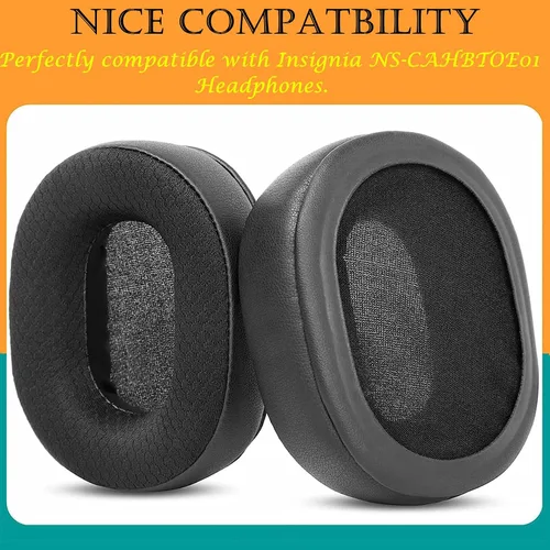 Miniatura 2 de NS-CAHBTOE01 Almohadillas de repuesto compatibles con Insignia NS-CAHBTOE01 Almohadillas de tela para auriculares, color negro