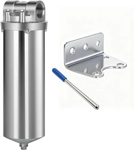Carcasa de filtro de acero inoxidable con certificación NSF/ANSI 42 para cartucho de filtro de 10 pulgadas, carcasa de filtro de agua NPT de 1