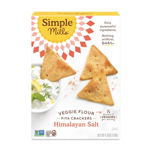 Miniatura 10 de Simple Mills Veggie Pita Crackers, hierbas mediterráneas, sin gluten, veganas, bocadillos saludables, aptas para paleo, 4.25 onzas (paquete de 6)