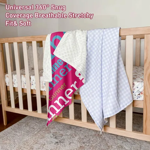 Miniatura 6 de Manta de bebé de doble capa para recién nacido, manta de cama de bebé rosa intenso, regalos de cumpleaños para niños y niñas, manta de bebé 09 Rosa