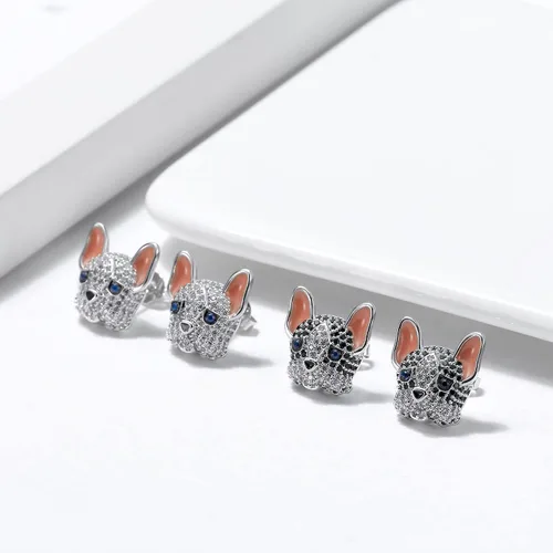 Miniatura 5 de Frenchie Dog Earrings for Women by Ginger Lyne Cubic Zirconia French Bulldog or Boston Terrier Stud Earrings for Her Fashion Jewelry Gifts for Dog