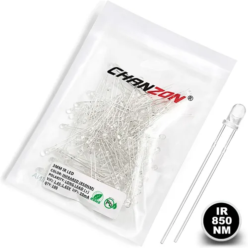 Miniatura 5 de CHANZON 100 unids 0.118 in Rayo infrarrojo IR 850nm emisor LED diodo luces (transparente transparente lente redonda DC 1.4V-1.6V 20mA) iluminación