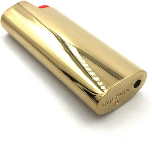 Miniatura 6 de Mini metal encendedor caso cubierta titular color oro para BIC Mini tamaño encendedor J5