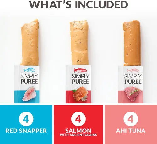 Miniatura 2 de Wild Eats Lickable Cat Treats - Paquete variado de peces exóticos, 12 unidades, atún ahi, salmón rosa salvaje, pargo rojo, puré de bisque