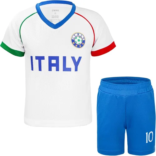 Miniatura 100 de Cnins Camisetas de entrenamiento de fútbol para niños de 2 a 14 años, trajes de práctica para niños y niñas con colores del equipo nacional